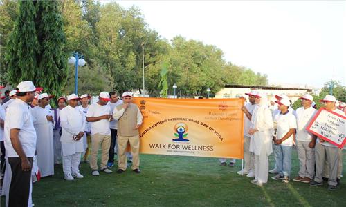 Ambassador participated in Walkathon Walk for Wellness, organized by Rajyoga Centre for Self Development to celebrate the 3rd International Day of Yoga on 20th May 2017 at Qurum Natural Park