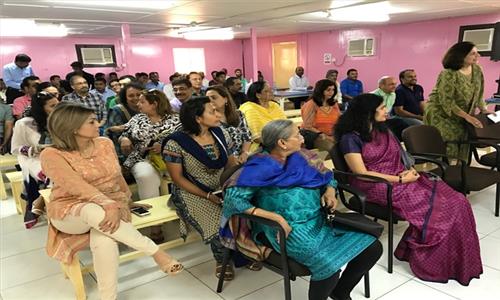 Mrs Sushma Pandey, wife of Ambassador of India, presided over the Speak Up, an English Language teaching programme for Camp workers organized by charity wing of Indian Social Club Oman