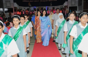 Mrs. Sushma Pandey, wife of Ambassador Indra Mani Pandey, was invited as Chief Guest to celebrate Annual Day of Indian School Al Ghubra Primary School.
