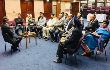 Ambassador addressed the second meeting of Business Representatives of various Linguistic Wings of Indian Social Club, Muscat. He invited them to work with businesspersons and professionals from within their Wings towards enhancing India- Oman trade and investment relations.
