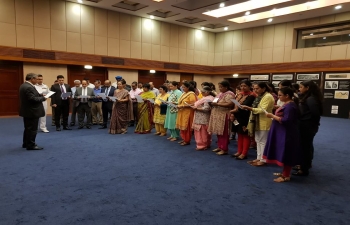 All Officers and Staff members of Embassy of India, Muscat, took the National Voter's Day Pledge, to celebrate National Voter's Day (25th January 2018) to promote ethical electoral participation amongst voters.