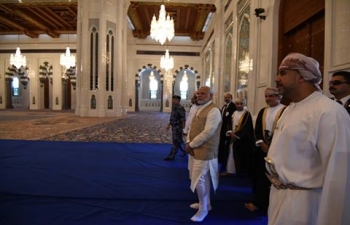 Shri Narendra Modi, Honourable Prime Minister of India, visited iconic Sultan Qaboos Grand Mosque. Known for its unique architecture, colourful mosaic patterns, rugs and chandeliers, it has used Indian stones carved by Indian mason. Open to non-Muslim visitors, it symbolizes the respect for other religion.