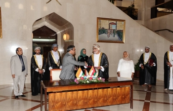During the visit of Indian Prime Minister to Oman, 8 agreements and MoUs have been signed. They cover Mutual Legal Assistance Treaty (MLAT) on Civil and Commercial Matters; Cooperation between National Defence College (NDC) and Institute for Defence Studies and Analysis (IDSA); Cooperation in Peaceful Uses of Outer Space; Visa free travel for Official/ Diplomatic holders; Cooperation in field of Health; Cooperation in the field of Tourism; Cooperation between Foreign Service Institute of India (FSI) and Oman Diplomatic Institute.