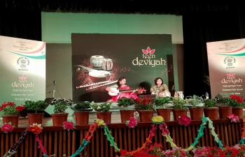 As part of celebrations to commemorate 70 years of Independence, the Embassy hosted, 69th Republic Day, a concert called 'Teen Deviyan', comprising of three renowned women musicians playing, individually and in concert, Flute, Sarod and Tabla.