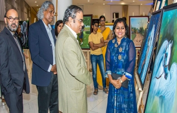 H. E. Indra Mani Pandey, Ambassador of India to the Sultanate of Oman, was invited as Chief Guest on 12th April 2018, to the inauguration of â€œGlimpses of Mindâ€ Paintings and Sculpture Exhibition in Oman Avenue Mall, which was organized by 'Mind Muscat'- a group of Indian Artists.