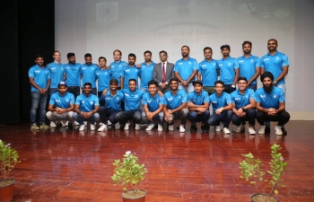 Ambassador hosted a reception in honour of the Indian National Hockey Team at the Embassy premises on 22.10.2018.
