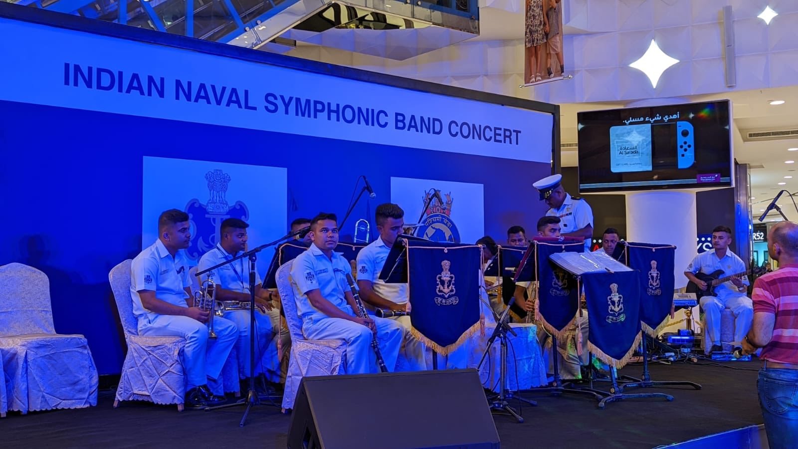 The Indian Naval Symphonic Band conducted a fascinating musical evening On the occasion of India@75