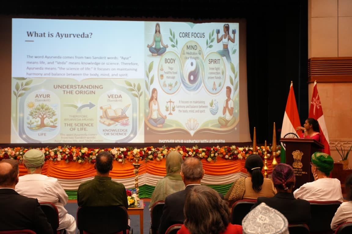 The 11th Ayurveda Day was celebrated in Muscat, Oman by the Indian Embassy in collaboration with Sri Sri Wellbeing Oman