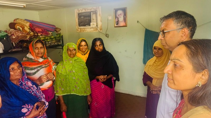 Amb Prashant Pise met female domestic service workers