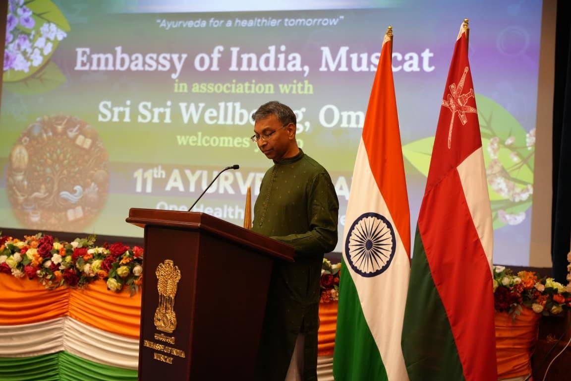 The 11th Ayurveda Day was celebrated in Muscat, Oman by the Indian Embassy in collaboration with Sri Sri Wellbeing Oman