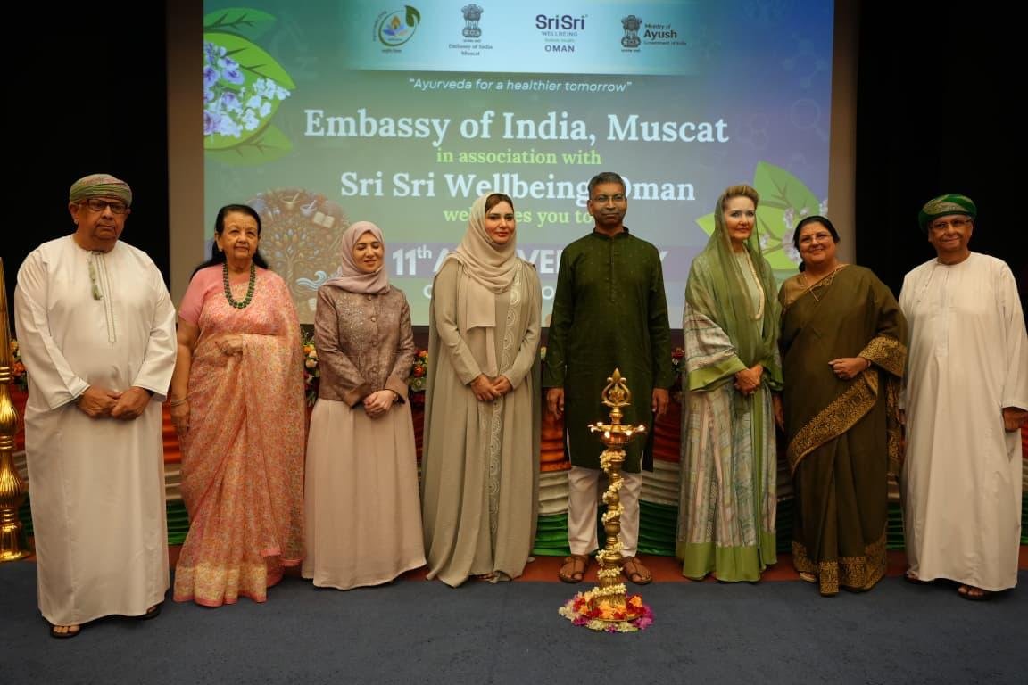 The 11th Ayurveda Day was celebrated in Muscat, Oman by the Indian Embassy in collaboration with Sri Sri Wellbeing Oman