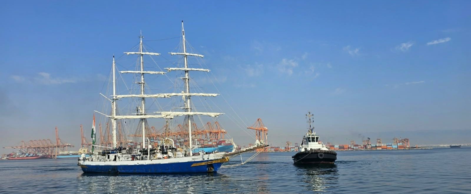 #INS Sudarshini on her transoceanic sailing expedition berths in Salalah, Oman on 15 October 2026