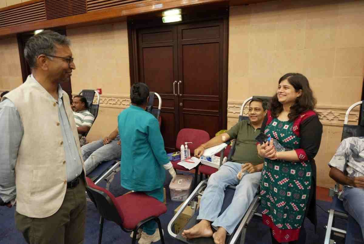 Blood Donation Camp in Embassy coinciding with the Seva Pakhwada (community service) celebrations
