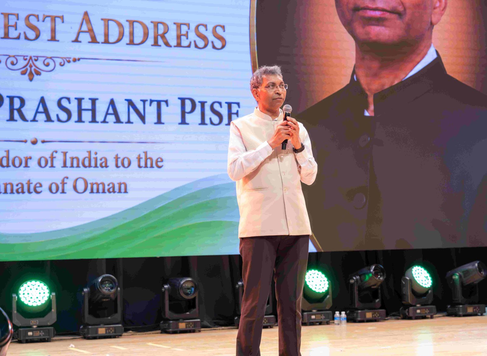 Ambassador Prashant Pise attending Independence day 2026 celebration by Indian Social Club Oman at College of Banking and Financial Studies