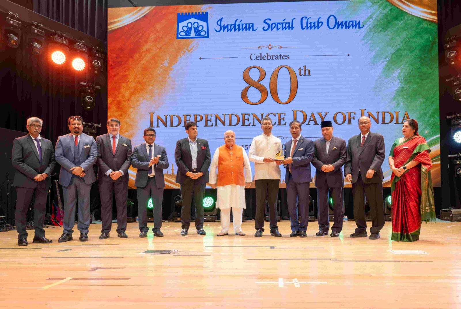 Ambassador Prashant Pise attending Independence day 2026 celebration by Indian Social Club Oman at College of Banking and Financial Studies