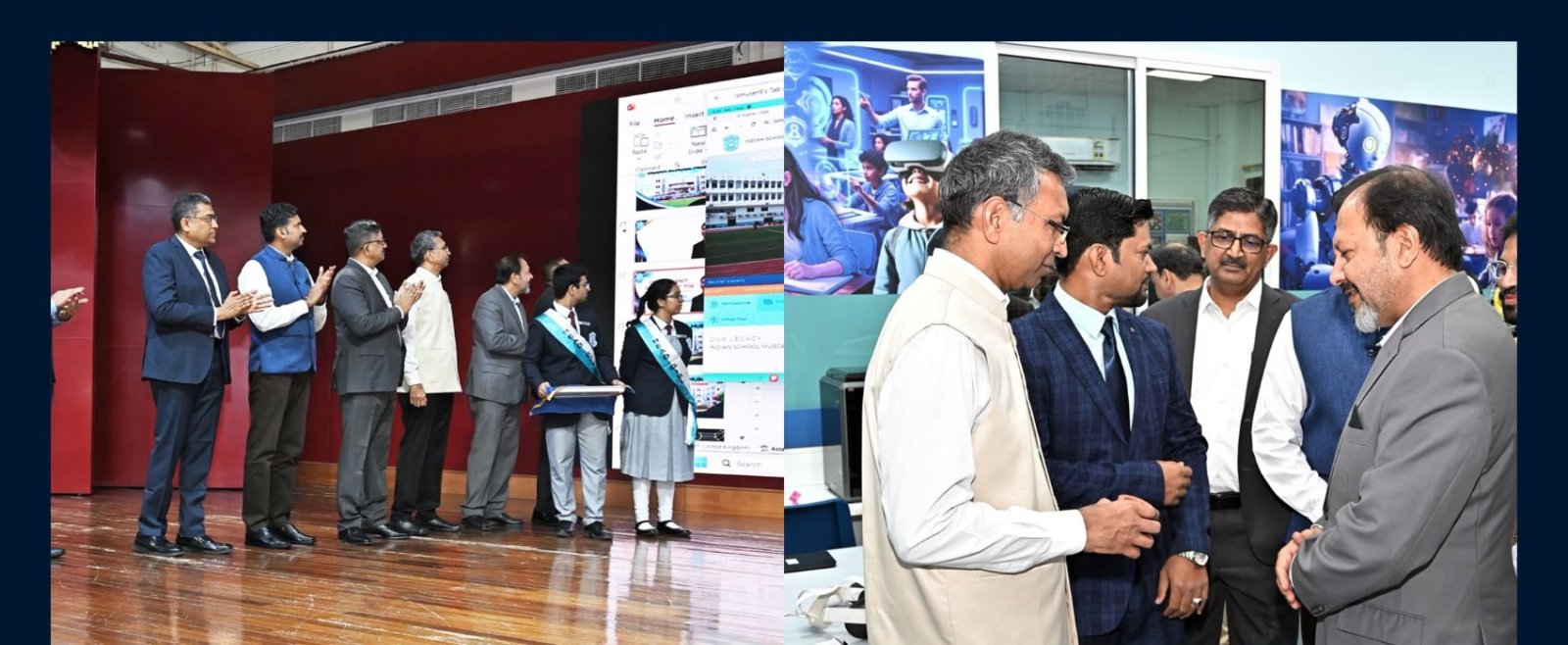 Amb Prashant Pise inaugurated the new website launched by Indian School Muscat and laboratory at the New Multipurpose Hall on August 1st, 2026.