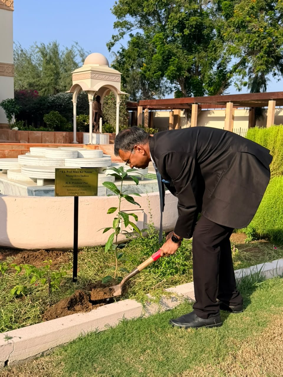 Ambassador Prashant Pise planted a tree sapling under the ‘Ek Ped Maa Ke Naam’ initiative