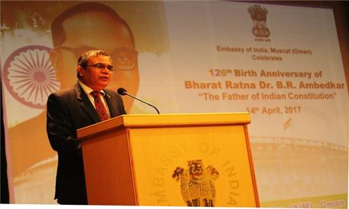The 126th birth anniversary of Bharat Ratna Dr. B R Ambedkar was celebrated in the Embassy of India, Muscat on 14 April 2017 in association with two Ambedkar International Missions in Oman.