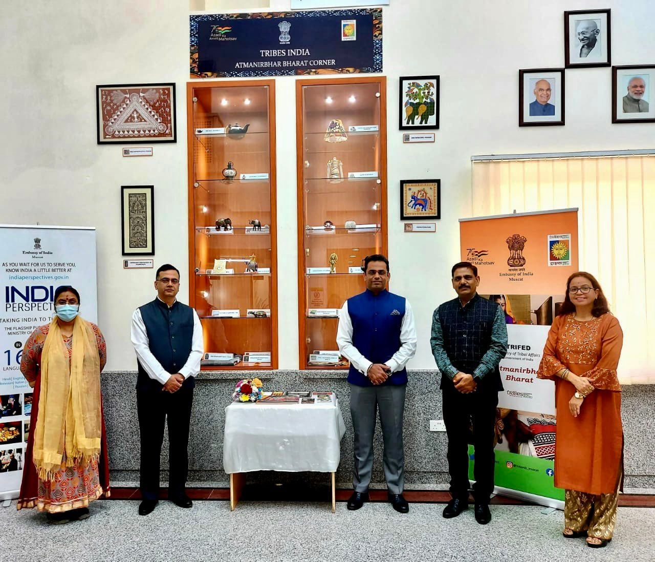 Inauguration of Tribes India 'Atmanirbhar Bharat Corner' at the Embassy premises to commemorate 'Janjatiya Gaurav Diwas'.